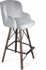 1312310201 Стул барный Sheffilton SHT-ST39-1/S80 серое облако/темный орех/черный муар
