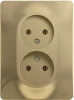 GSL000420 Розетка встраиваемая двойная без заземления (титан) Systeme Electric Glossa GSL000420