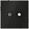 VLS060408 Розетка телевизионнная оконечная TV+SAT (черный матовый) Voltum S70 VLS060408
