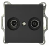 G6205PB ТВ-розетка проходная + акустическая (черный матовый) Jasmart G-Classic G6205PB