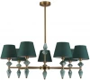 8275/7 Потолочная люстра на штанге Lumion Vermont 8275/7 латунь/зеленый, металл/керамика/ткань Е14 7*40W 220V