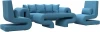 125782 Набор Волна-2 (стол, диван, 2 кресла) (Голубой/Рогожка) Лига Диванов арт.125782