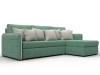 130979 Диван угловой Лига-078 угол универсальный (ДСП/Пластик/Рогожка/Зеленый,Бежевый) Лига Диванов 130979
