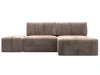 129680 Диван угловой модульный с пуфом Лига-060 НПБ угол универсальный (ЛДСП,Брус,Фанера/Пластик/Велюр/Бежевый) Лига Диванов 129680