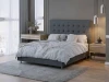 2033155 PROxSON Кровать Madrid Boxspring Standart (Ткань: Рогожка Savana Grey (серый)) 140x200