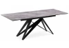 625937 Кухонный стол Notta Блэкберн 140(200)х80 кристл серый мрамор / черный