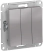 ATN000331 Выключатель встраиваемый трехклавишный (алюминий) Systeme Electric AtlasDesign ATN000331