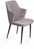 76073 Стул с подлокотниками Top Concept Hunt ромб, бархат светло-серый 26 / чёрный конус