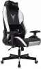 KNIGHT NEON SILVER Кресло игровое Knight Neon черный/серебряный соты эко.кожа с подголов. крестовина металл