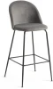 071374 Барный стул La Forma (ex Julia Grup) Ivonne (Серый,Черный/ Фанера,Сталь,Пена,Металл,Пенополиуретан)