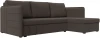 121148 Диван угловой Слим правый угол (Коричневый/Рогожка) Лига Диванов арт.121148