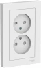 ATN000122 Розетка встраиваемая двойная без заземления со шторками (белый) Systeme Electric AtlasDesign ATN000122