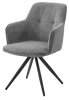 472M06082 Стул НОРМАН 360 град., цвет BELLA-13/CYPRUS-10 серый, шенилл/замша / черный каркас M-City 64625