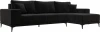 122401 Диван угловой Льюес правый (Черный/Велюр) Лига Диванов арт.122401