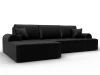 134753L Диван угловой Лига-080 угол левый (ДСП/Пластик/Экокожа/Черный) Лига Диванов 134753L