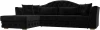 121581L Диван угловой Артис левый угол (Черный/Велюр) Лига Диванов арт.121581L