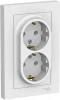 ATN000124 Розетка встраиваемая двойная с заземлением (белый) Systeme Electric AtlasDesign ATN000124