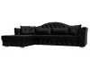 128032L Диван угловой Артис левый угол (Брус,Рейка/Пластик/Экокожа/Черный) Лига Диванов 128032L