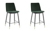УТ000038580 Стул полубарный Мелисса, велюр зеленый 2 шт Stool Group арт.УТ000038580