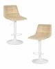 SET-2 5017_WhiteBase-LM TAILOR WHITE Набор 2 шт Стул барный DOBRIN TAILOR WHITE (бежевый велюр (MJ9-10))