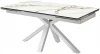 DECDF179TKL188WHT Стол ALTO 160 KL-188 Контрастный мрамор матовый, итальянская керамика/ белый каркас
