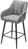 629M05444 Полубарный стул M-City ERYK 180 град. поворот. 3018-17 серый, шенилл / черный каркас (H=67)