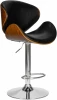 6023-LMZ JACK, цвет сиденья черный (ABD 002), цвет каркаса сиденья коричневое дерево, цвет основания хром Стул барный JACK (цвет черный глянец PU ABD 002)