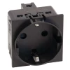 AG4141 Розетка 220V с/з со шторками винтовой зажим 16A (черный матовый) Meiton AG4141