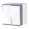 W5020201 Выключатель двухклавишный влагозащищенный Gallant (белый) W5020201 (a051576)