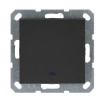 G3012NB Выключатель одноклавишный проходной с подсветкой (антрацит) Jasmart G-Classic G3012NB