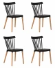 LMZL-PP687-N_LB-TR_P-B-03 Набор 4 шт стул обеденный DOBRIN THEO (ножки светлый бук, цвет черный (B-03))