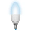 LED-C37-7W/NW/E14/FR PLP01WH картон Лампочка светодиодная свеча белая E14 7W 4500K Uniel LED-C37-7W/NW/E14/FR PLP01WH