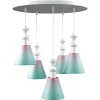 C-55-WM-M-00-WM-LMP-O-9 Люстра подвесная Lamp4you, 5 плафонов, белый с розовым и бирюзовым