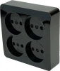 49321 Розетка 4-х местная без заземления (черный) Stekker София 49321