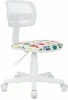CH-W299/WH/MONSTER Кресло детское Бюрократ CH-W299 белый TW-15 сиденье мультиколор монстры сетка/ткань крестов. пластик