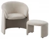 633M05964 Кресло+оттоманка ХАГ (HUG) цвет AT5139-09 Св. бежевый, ткань/каркас металл в обивке, ®DISAUR M-City 64575