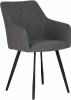 13-03 DOBRIN ROBY, цвет сиденья Catania Silver велюр, цвет основания черный муар Стул обеденный ROBY (ЭМАЛЬ ЧЕРНЫЙ МУАР велюр Catania Silver)