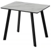 480M06040 Стол ТИК ТАК 90 цвет Белый мрамор активный, керамика / Черный каркас M-City 64585