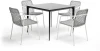 MAL-CT4T1-5-SET H-gray "Малага" обеденная группа на 4 персоны со стульями "Тунис", каркас белый, роуп светло-серый 4SIS арт.УТ-00005714