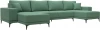 123924 Диван П-образный Льюес (Зеленый/Рогожка) Лига Диванов арт.123924