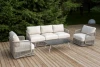 ALBS3C2TJ-4-SET "Альбано" лаунж-зона 5-местная плетеная из роупа (веревки), каркас алюминиевый светло-серый, роуп серый меланж 4SIS ALBS3C2TJ-4-SET