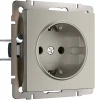W1271104 Розетка с заземлением и шторками (дымчатый) Werkel W1271104