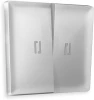 AP4040 Лицевая панель Ambrella Volt ALFA (Серебро глянец) для 2-клавишных выключателей с подсветкой QUANT AP4040
