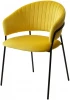 688M04308 Стул M-City ГЕММА, цвет желтый #H19, велюр / черный каркас
