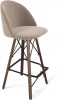 3327492305 Стул барный Sheffilton SHT-ST35/S80 латте/темный орех/черный муар