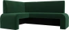 126130L Диван кухонный угловой Кармен левый угол (Зеленый/Велюр) Лига Диванов арт.126130L