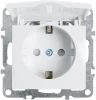 39319 Розетка с заземлением защитной крышкой и шторками (белый) Stekker Эрна 39319