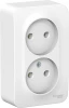 BLNRA000201 Розетка накладная двойная без заземления (белый) Systeme Electric Blanca BLNRA000201