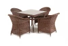 FC4T-5-SET brown Обеденная группа из искусственного ротанга, цвет коричневый 4SIS Фредо FC4T-5-SET brown