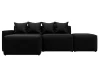 129790L Диван угловой модульный Лига-063 угол левый (ДСП/Пластик/Экокожа/Черный) Лига Диванов 129790L